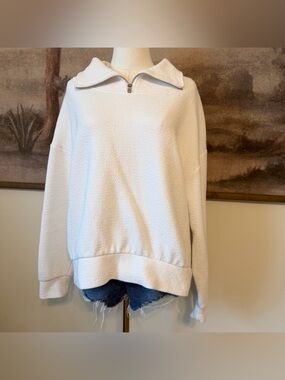 CALIA by Carrie Underwood White Half-Zip Textured Pullover